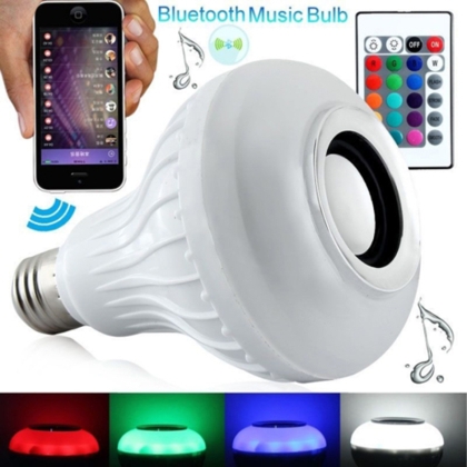 RGB LED лампа E27 с говорител, bluetooth и дистанционно     LED1569