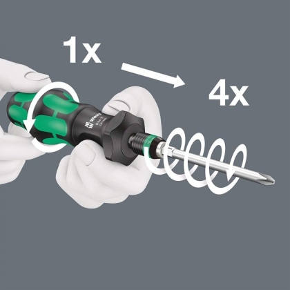 Ръкохватка за битове с бързоoсвобождаващ патронник Kraftform Turbo  WERA 05057480001