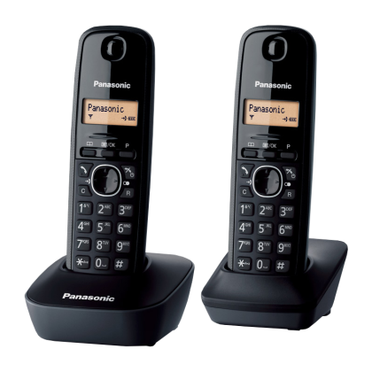 Безжичен DECT телефон PANASONIC KX-TG1612 ЧЕРЕН