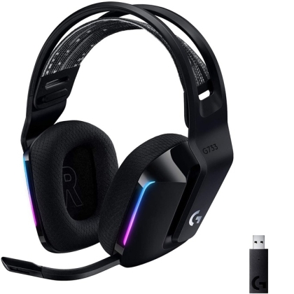 Слушалки Logitech G733, безжични, черни