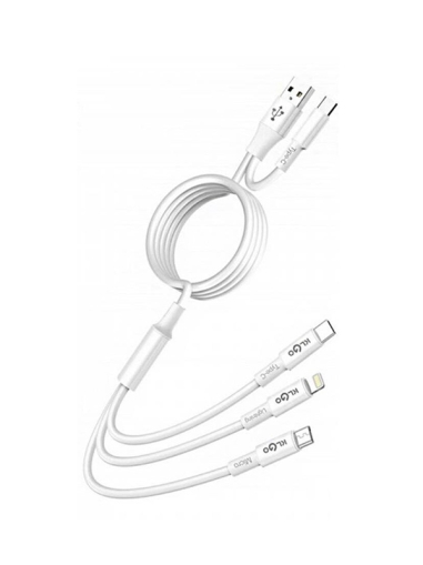 USB A и TYPE-C  кабел към  TYPE-C, micro B и  iPhone     1 m /  3 A