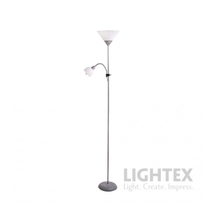 Лампион DEXTER сребрист 1xE27+1xE14 H176cm Lightex