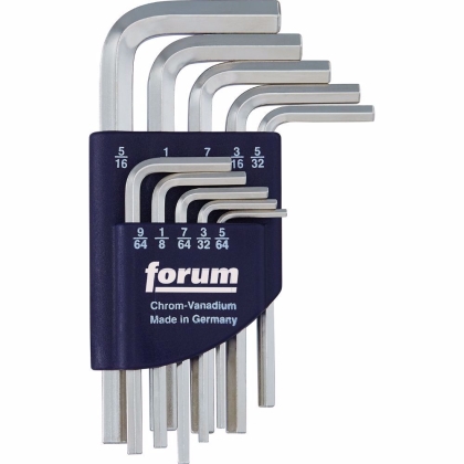 Комплект Г-образни инчови ключове FORUM, 5/64" - 5/16", 10 части