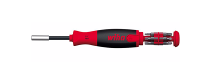 Отвертка с бит държач WIHA, 1/4", SL, PZ, PH, TX, 12 бита