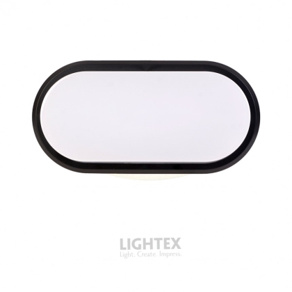 LED плафон OVAL 15W 220V 4000K 1200lm IP65 черен