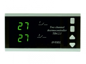 Двуканален електронен регулатор на температура с 2 входа и 2 релейни изхода в комплект с Pt-1000 (0÷350˚С)   TR-4.2.1