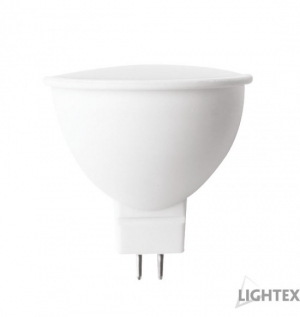 LED лампа Plastic. 3W 220V GU5.3  CW 6500K Lightex