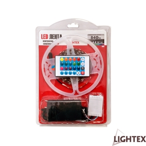 Комплект LED лента 60бр/м 3м 14.4W/метър 5050 RGB 965lm/m IP20 със захранване и контролер     521AL0080039