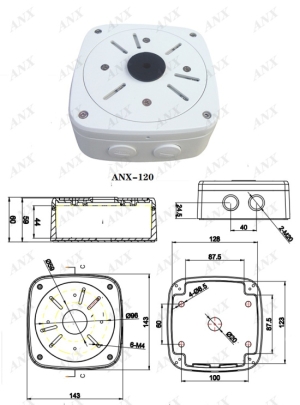 Универсална монтажна основа за камери за стенен/таванен монтаж ANX-120