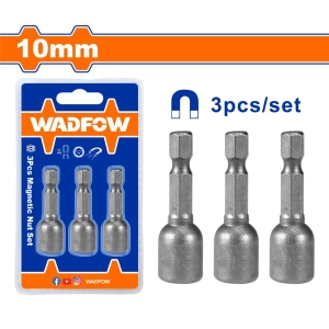 Комплект магнитни вложки WADFOW, 1/4", SW 10 x 48 мм, 3 броя
