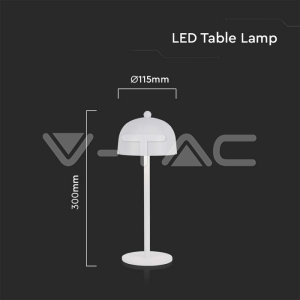 LED Настолна Лампа 1800mAh Батерия 115x300 3 в 1 Бяло Тяло