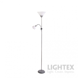 Лампион DEXTER сребрист 1xE27+1xE14 H176cm Lightex