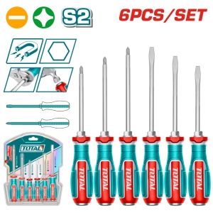 Комплект удaрни отвертки,намагнетизирани TOTAL INDUSTRIAL, SL, PH, 6 части