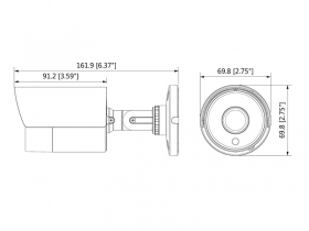 Видеокамера HAC-HDW1200M- 0360B-S3 2MP 3,6mm булет водоустойчива