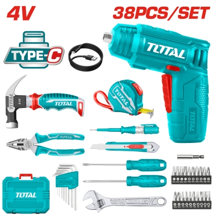 Комплект инструменти в куфар, TOTAL, 38 части