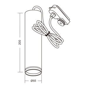 Полилей за релсов монтаж бял,  GU10 TL909 WH KING 4580