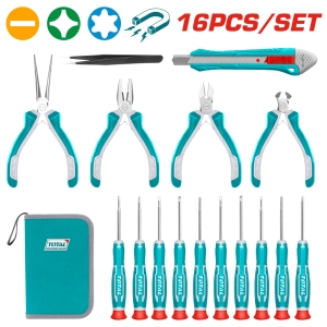 Комплект прецизни инструменти TOTAL, 16 части