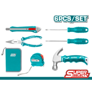 Комплект ръчни инструменти в кейс, TOTAL, 6 части