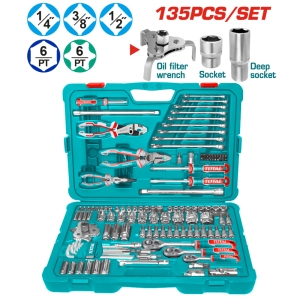 Комплект инструменти в куфар TOTAL INDUSTRIAL, 135 части