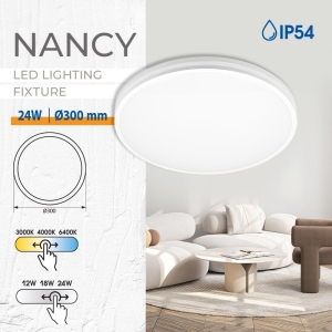 LED Плафон NANCY,230V, 3000K- 4000K -6400K 24W CCT-swich 5319